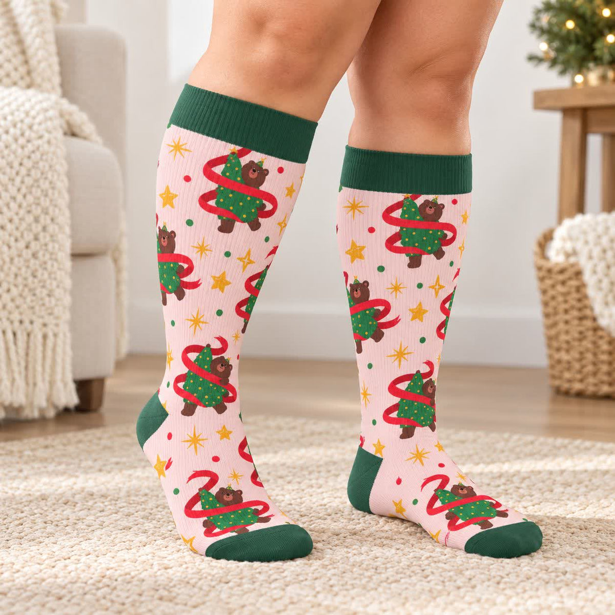 Plus Size Christmas Cat Dog Compression Socks - image 2