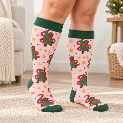 Plus Size Christmas Cat Dog Compression Socks - image 2