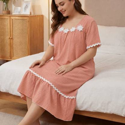 Floral Applique Lounge Nightgown - image 2