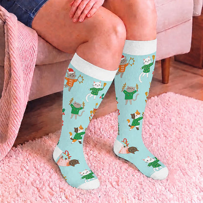 Plus Size Christmas Animal Compression Socks - image 3
