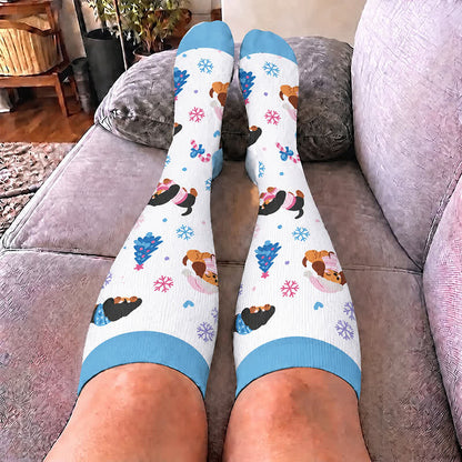 Plus Size Christmas Animal Compression Socks - image 1