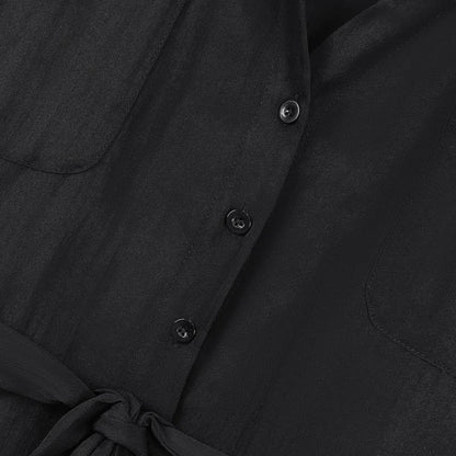 Plus Size Black Tie Waist Shirt and Wide Leg Pants Set - image 6