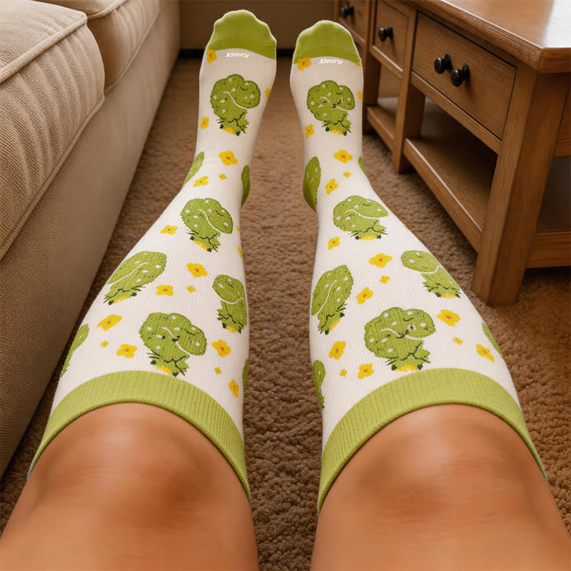 Plus Size Cheetah Cat Cow Compression Socks - image 2