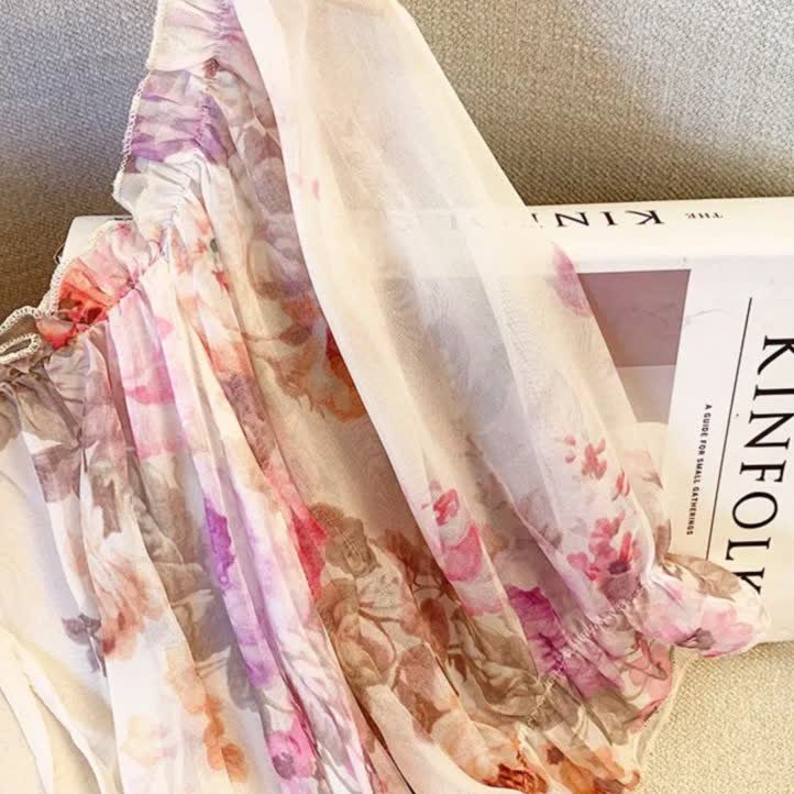 Plus Size Floral Smocked Off Shoulder Blouse - image 3
