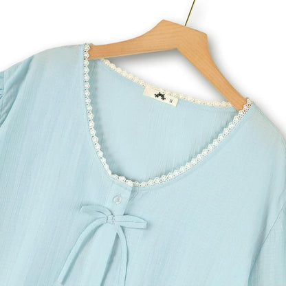 Plus Size Bow Lace Blouse - image 1