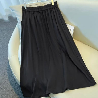 Plus Size Button Front Midi Skirt - image 2