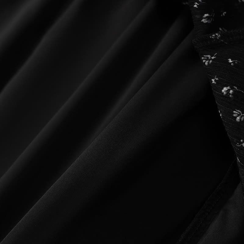 Plus Size Black Ditsy High Waist Skirt Set - image 5