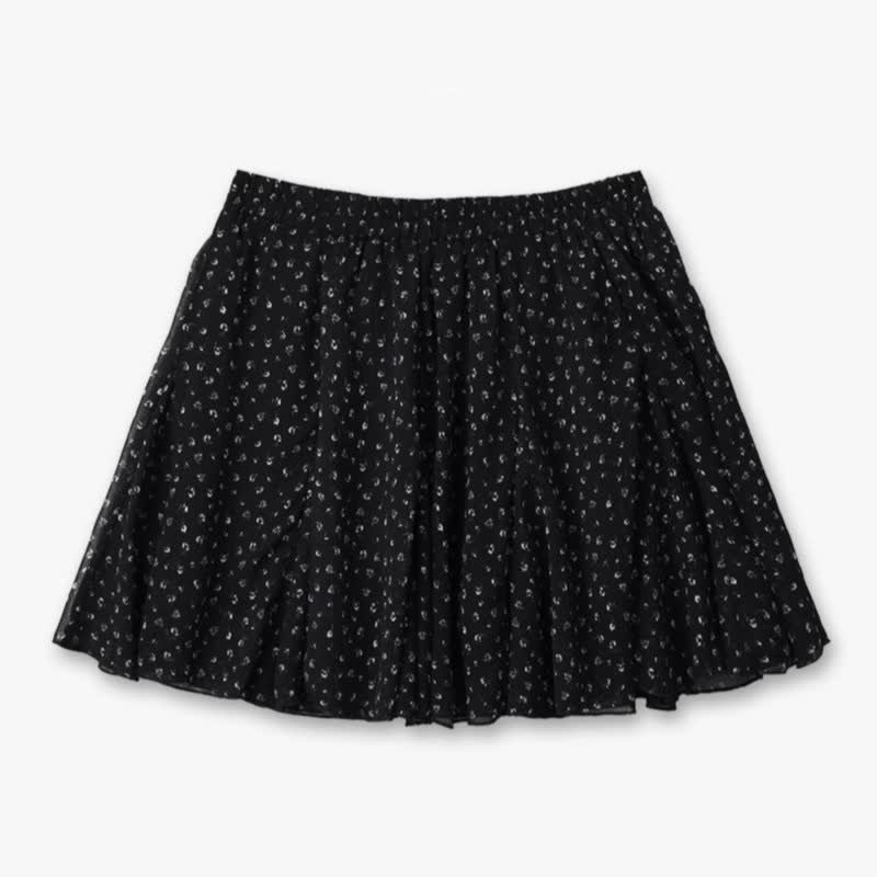 Plus Size Black Ditsy High Waist Skirt Set - Skirt - 6XL - image 2
