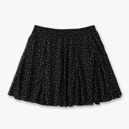 Plus Size Black Ditsy High Waist Skirt Set - Skirt - 6XL - image 2