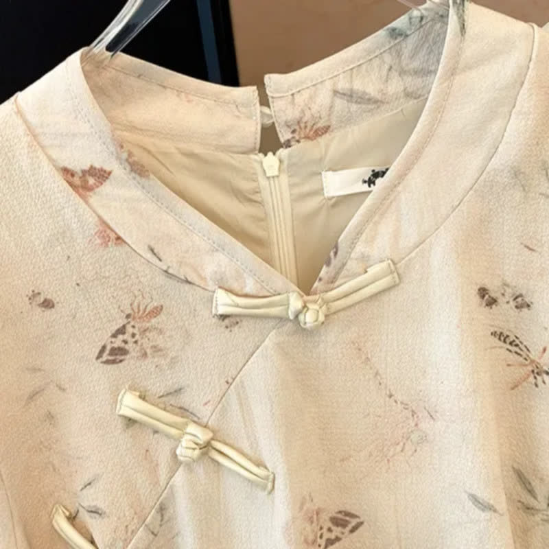 Soft Botanical Print Vacation Midi Dress - image 3