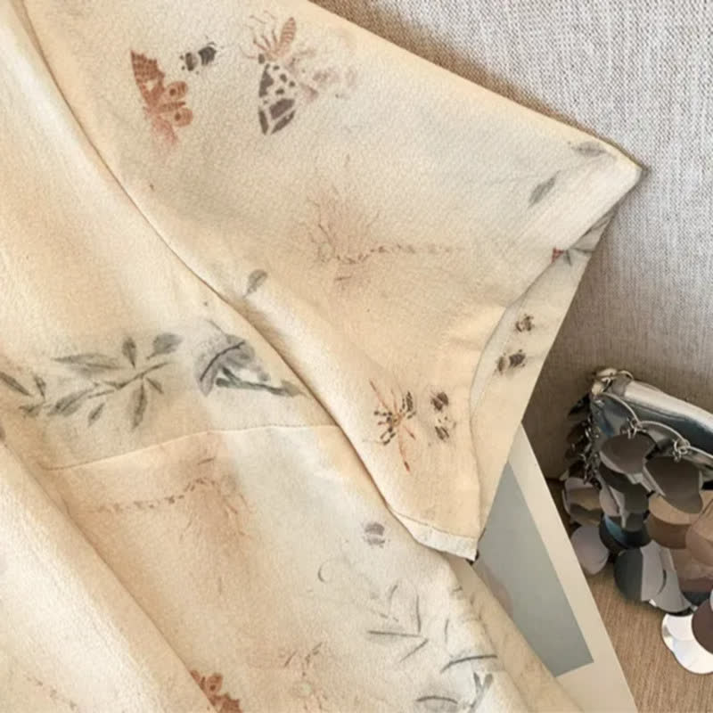 Soft Botanical Print Vacation Midi Dress - image 1