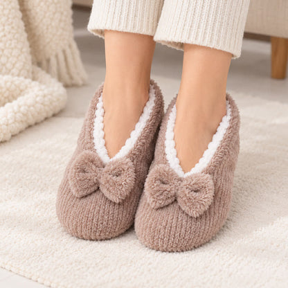 Lavender Bow Plush Slipper Socks - image 2