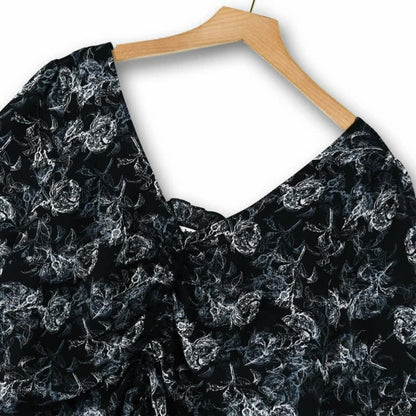 Plus-Size Black Floral Two-Piece Skirt Set - image 3