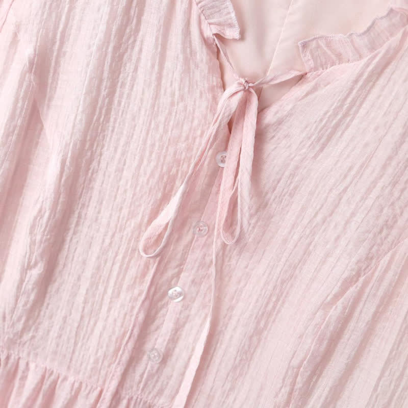 Plus Size Ruffle Tie Midi Dress - image 2
