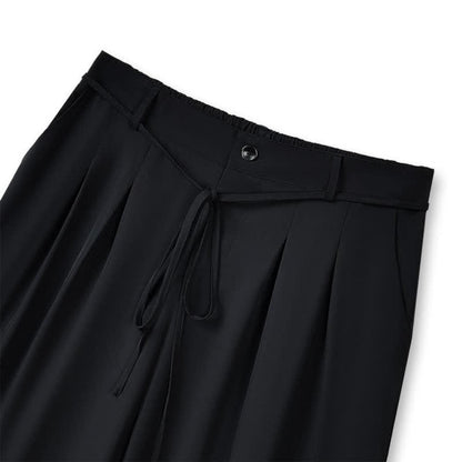 Black Drawstring Wide Leg Pants - image 1