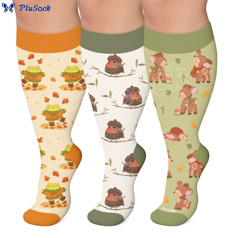 Plus Size Autumn Animal Compression Socks - image 0