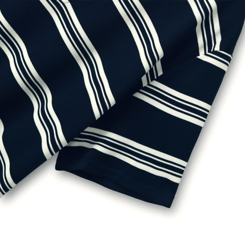 Contrast Stripe V-Neck Casual Comfort Blouse - image 3