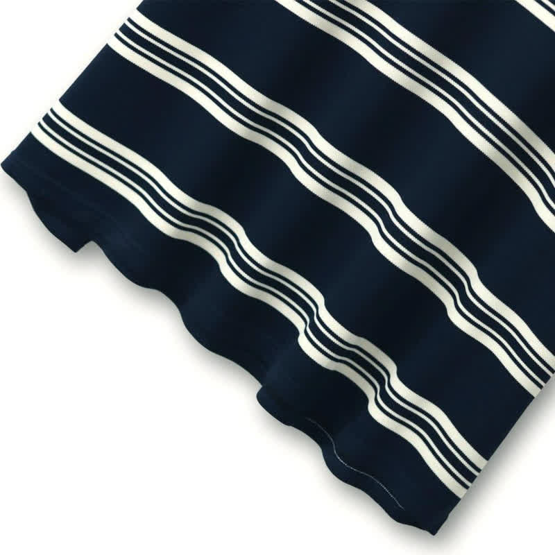Contrast Stripe V-Neck Casual Comfort Blouse - image 4