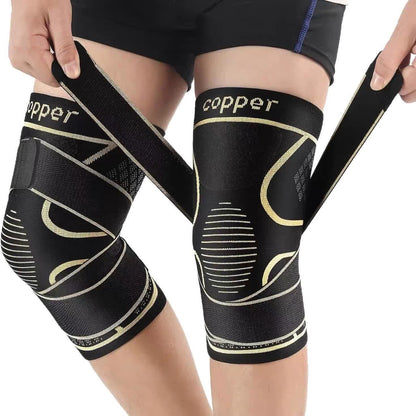 Copper Knit Compression Knee Brace - Black - 2XL - image 0
