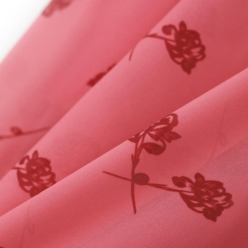 Vintage Floral Square Neck Midi Dress - image 5