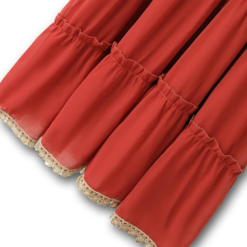 Boho Lace Trim Maxi Dress - image 3