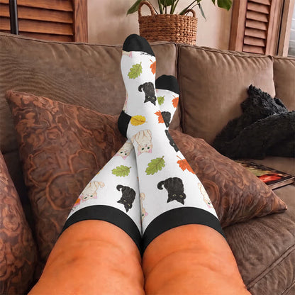 Plus Size Autumn Cat Frog Compression Socks - image 1