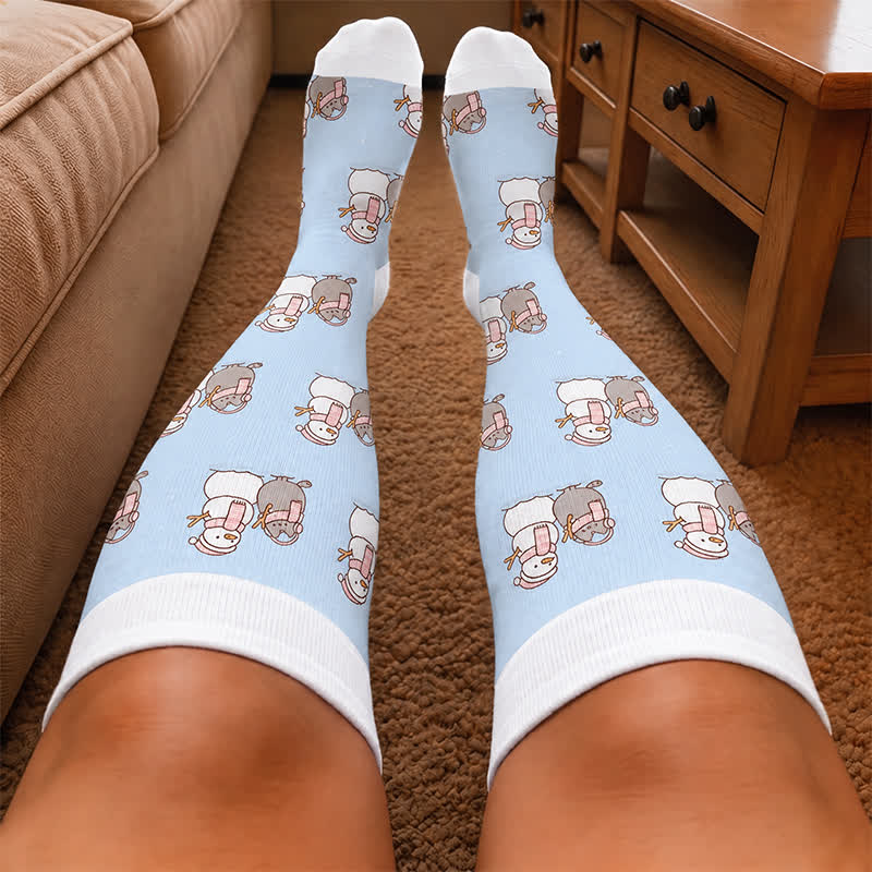 Plus Size Snowman Cat Compression Socks - image 3