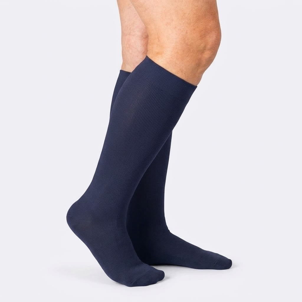Plus Size Navy Blue Bamboo Compression Socks - image 2
