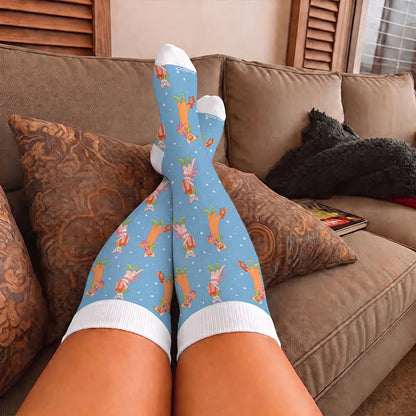 Plus Size Christmas Animal Party Compression Socks - image 3