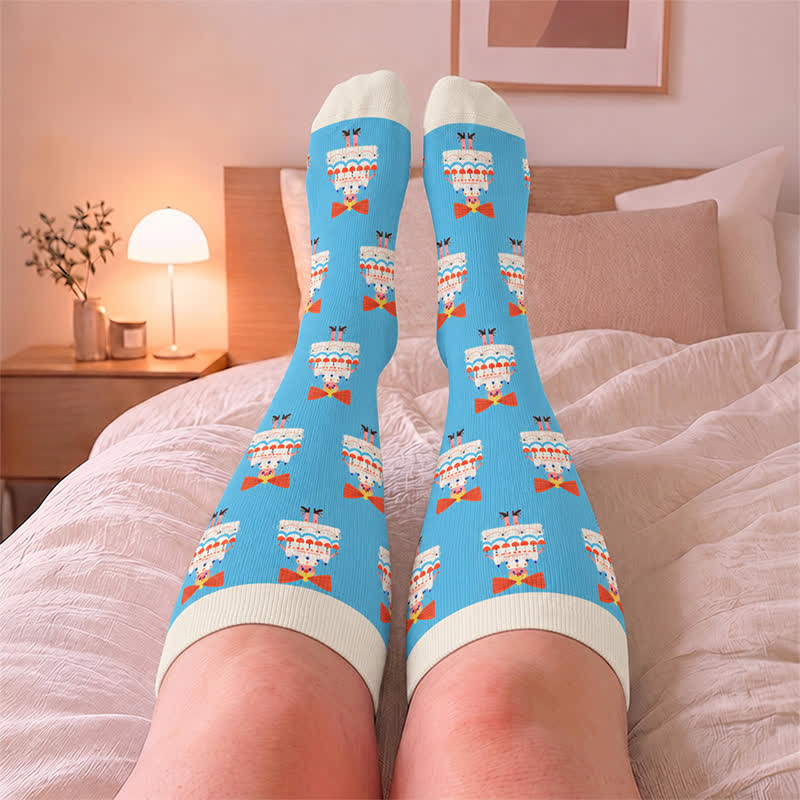 Plus Size Fun Cartoon Print Compression Socks - image 1
