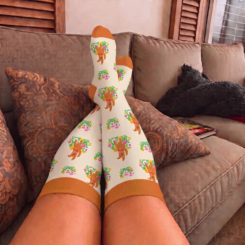 Plus Size Magic Bunnies Cats Dogs Compression Socks - image 3