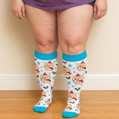 Plus Size Christmas Bear Compression Socks - image 3
