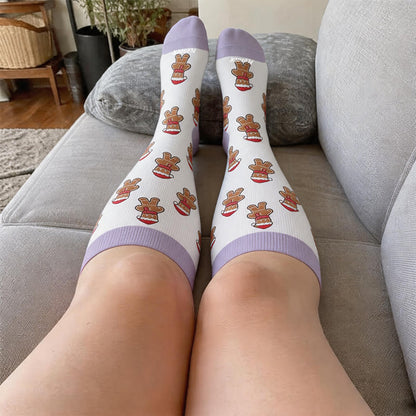 Plus Size Festive Reindeer Compression Socks - image 2
