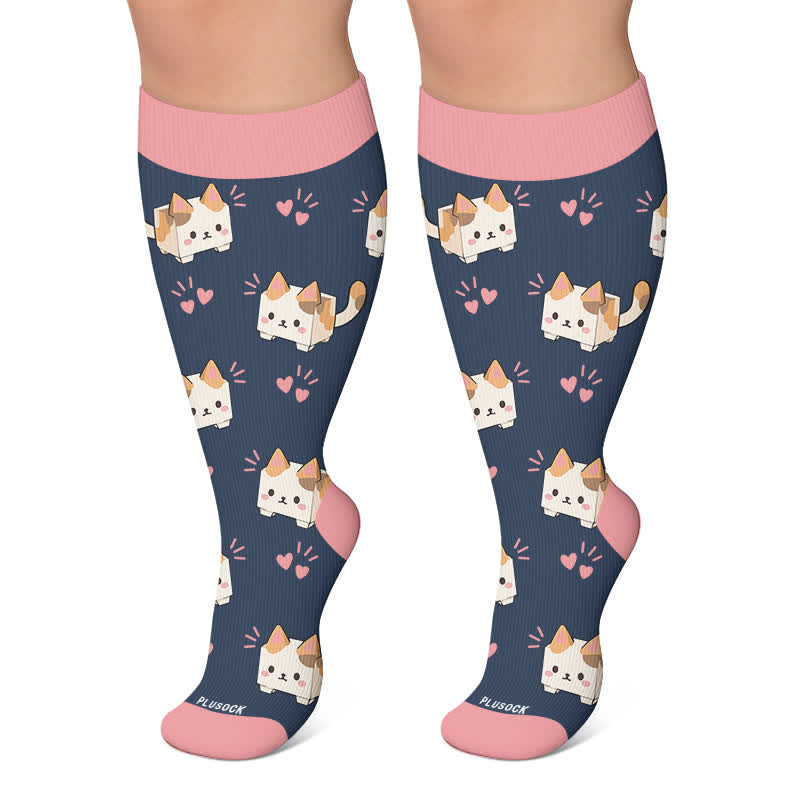 Plus Size Party Pup Cat Dog Compression Socks - Pink - 4XL - image 5
