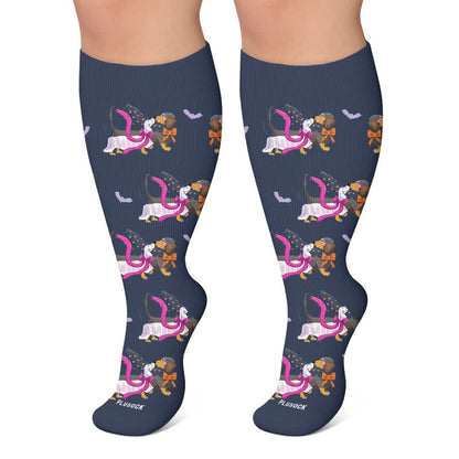 Plus Size Party Pup Cat Dog Compression Socks - Navy Blue - 4XL - image 6