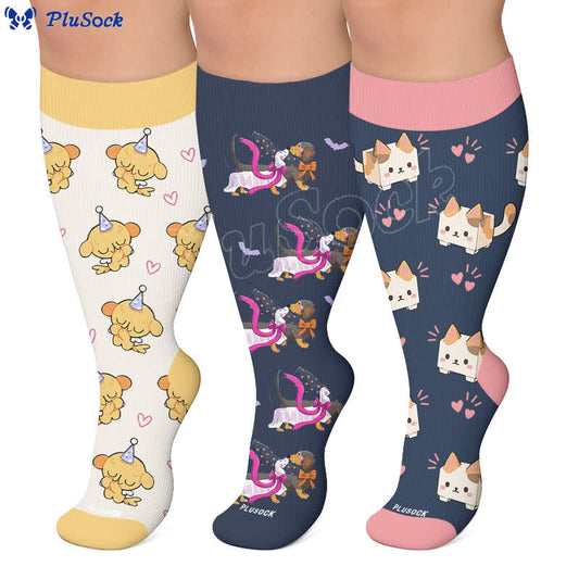 Plus Size Party Pup Cat Dog Compression Socks - image 0
