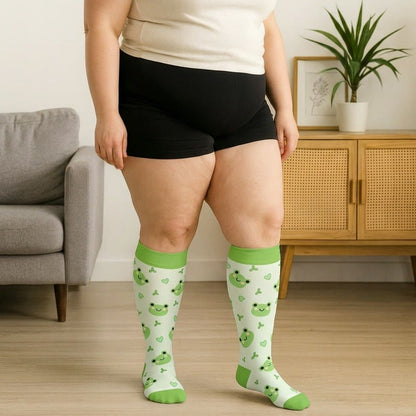 Plus Size Frog Ladybug Avocado Compression Socks - image 1