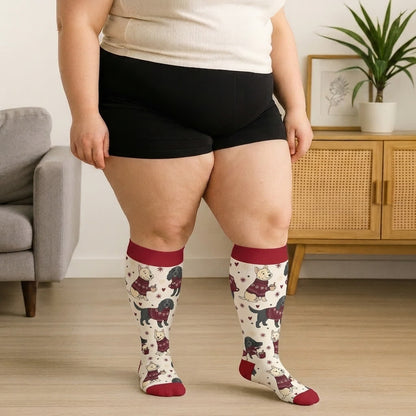 Plus Size Christmas Butterfly Dog Compression Socks - image 2