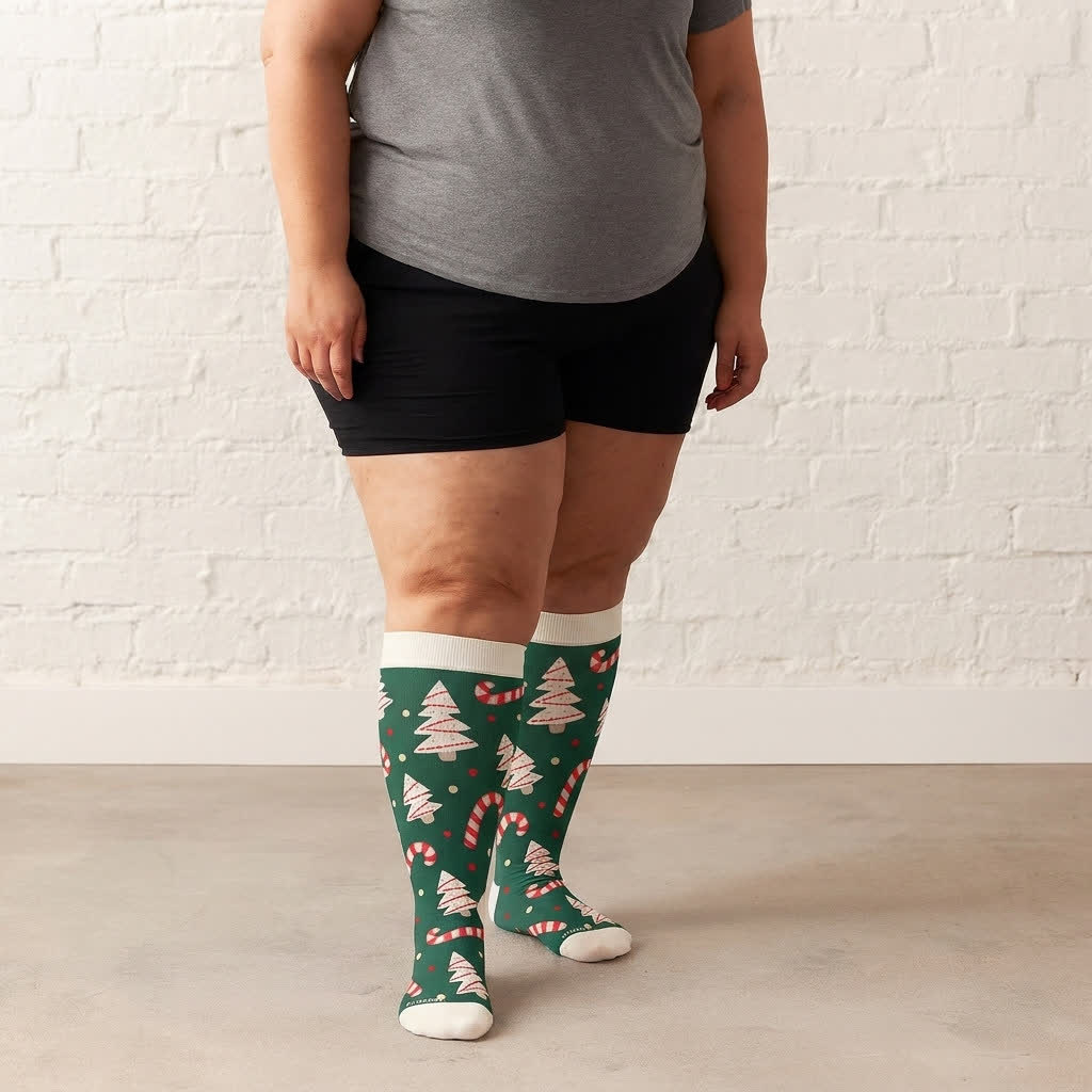 Plus Size Festive Penguin Compression Socks - image 2