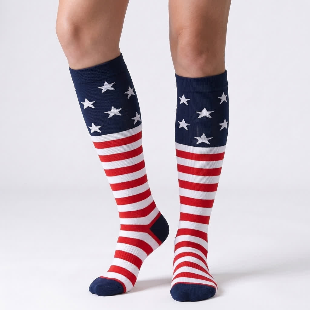 American Flag Compression Socks(6 Pairs) - Navy Blue - S/M - image 12