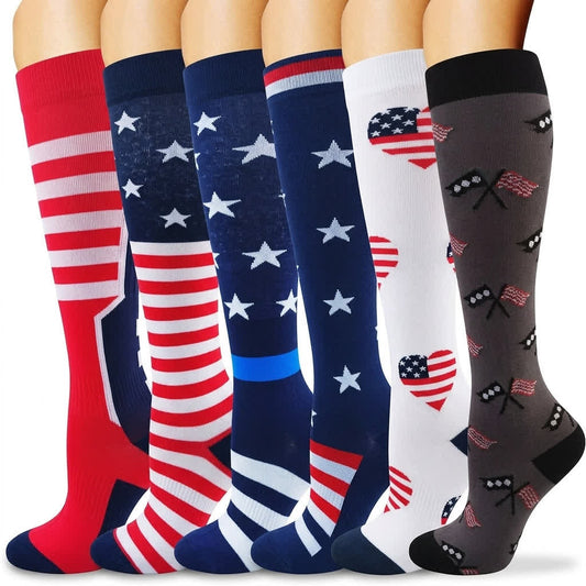 American Flag Compression Socks(6 Pairs) - Multicolor - S/M - image 0