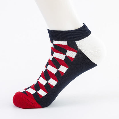 Diamond Patterns Ankle Socks(5 Pairs) - image 1