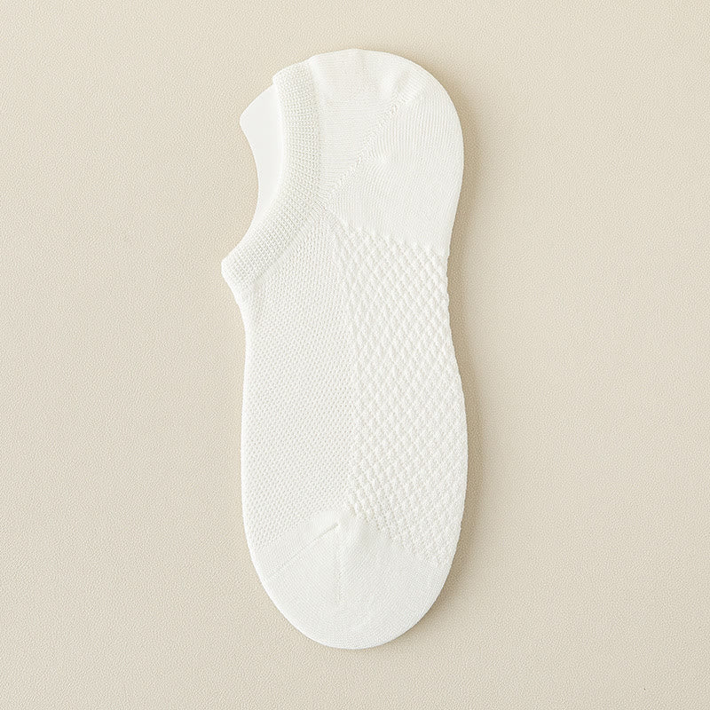 Mesh Massage No Show Socks(5 Pairs) - White - EU39-46(US5-12) - image 16