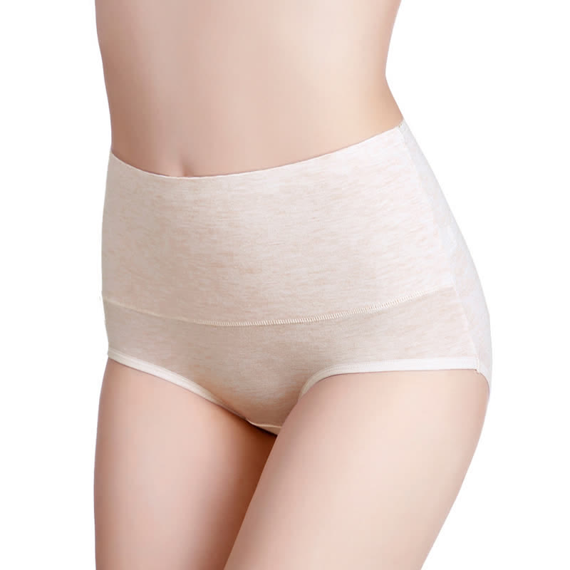 High-Waisted Solid Comfy Panty(4 Packs) - Apricot - 7XL - image 8