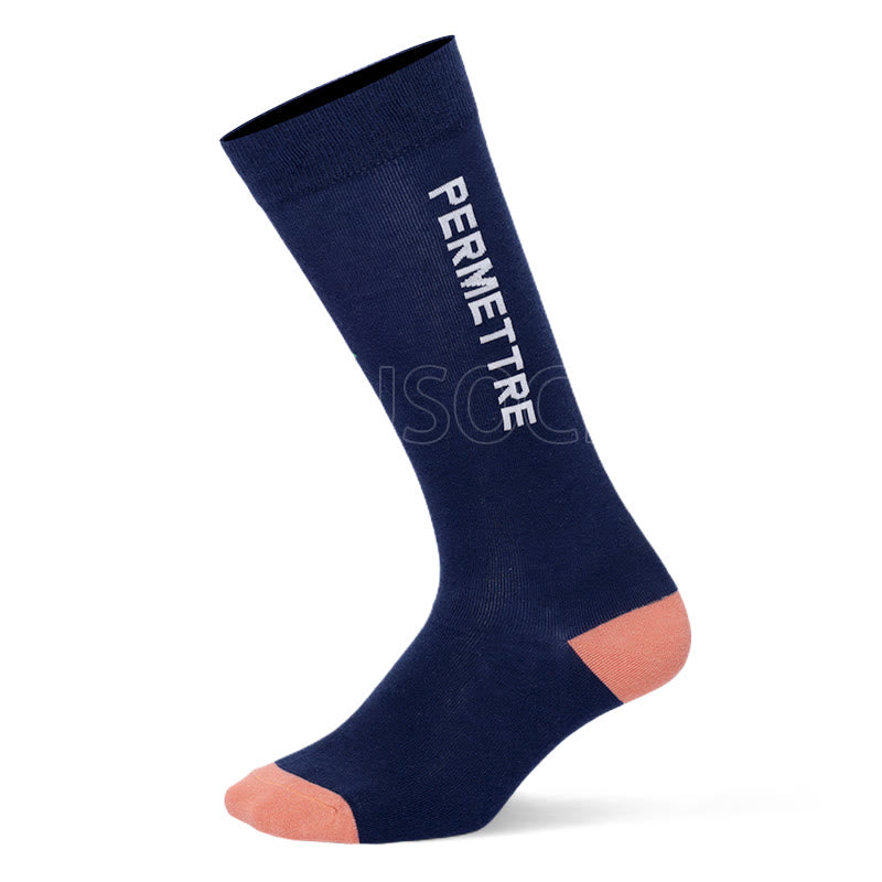 Mixed Color Cotton Plus Size Compression Socks(3 Pairs) - image 12