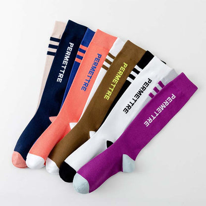 Mixed Color Cotton Plus Size Compression Socks(3 Pairs) - image 3