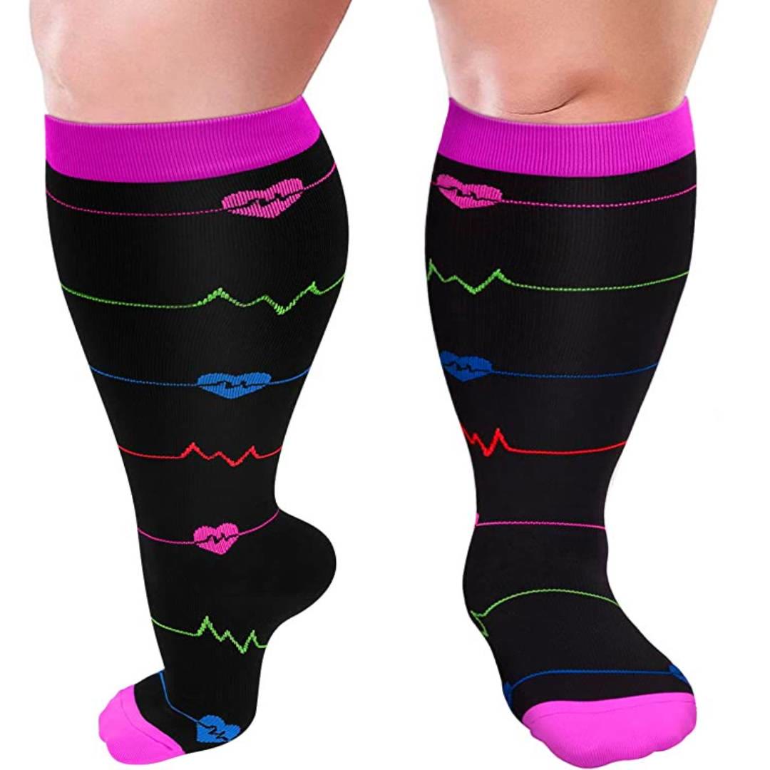 Colorful Pattern Plus Size Compression Socks 2XL-7XL - image 6