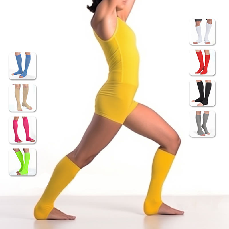 Plus Size Multicolor Open Toe Compression Socks  - image 1