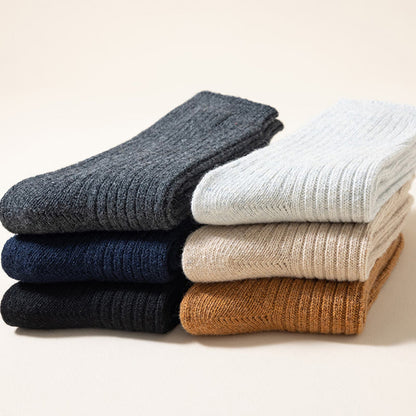 Plus Size Solid Color Warm Quarter Socks(6 Pairs) - Multicolor - EU39-46(US6-12) - image 4