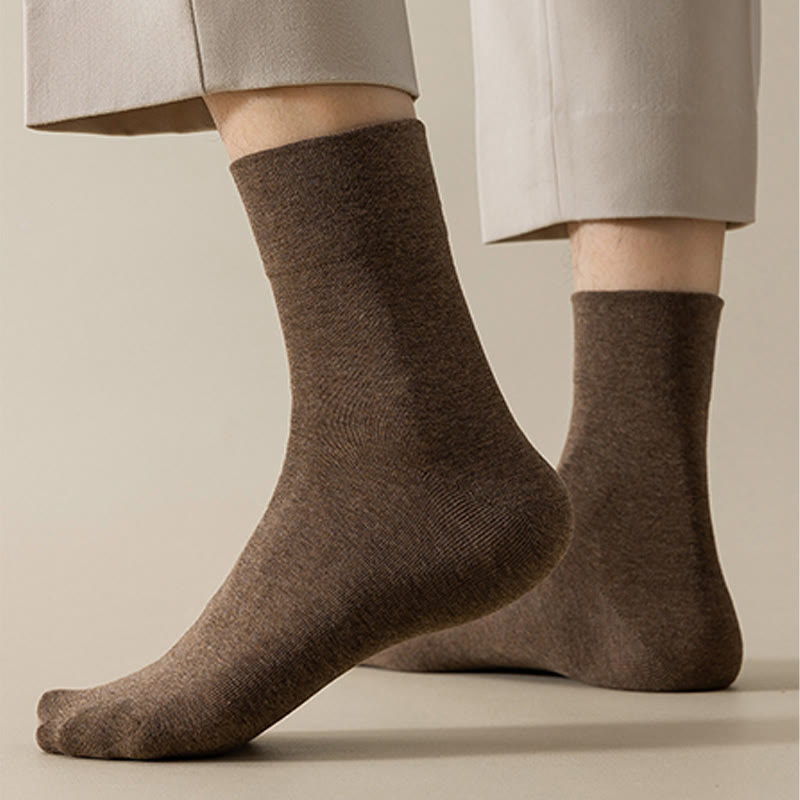 Solid Color Breathable Quarter Socks(5 Pairs) - image 2